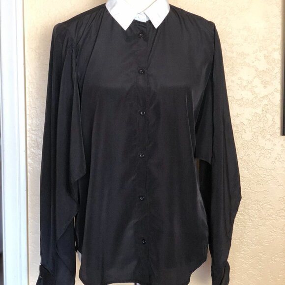 Nasty Gal Back in Black Tie  shirt  S - Picture 11 of 13